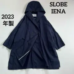 スローブイエナ　タイプライターフードポンチョコート ネイビー　2023年製