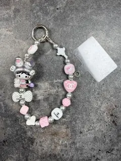 Diy 手作りキャラクター付きキーホルダー ピンク シルバー