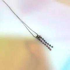 ライトピンクとライトブルークリスタル風装飾シルバーネックレス