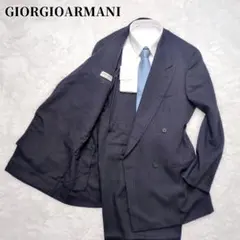 【希少】ジョルジオアルマーニ　スーツセットアップ　XL　ストライプ ダブル