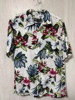 Roushatte アロハシャツ 花柄 ホワイト Lサイズのサムネイル