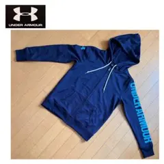 UNDERARMOUR アーマースウェットフルジップフーディ　袖デカロゴ　M