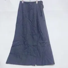 コムサ 【ウール混】ロングフレアスカート（M）ネイビーのサムネイル