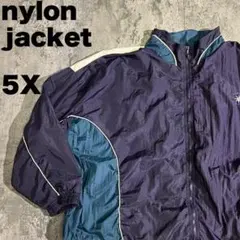 US古着 90s ヴィンテージ 刺繍入り ナイロンジャケット レディース 5X