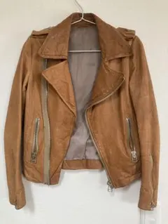 スエード ライダースジャケット ライトブラウン