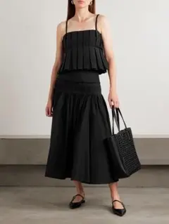 【美品】Theory 25SS ソフトローン ロング フレア スカート 黒S〜Mのサムネイル