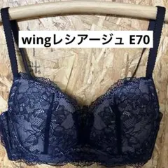 Wing レシアージュE70 ネイビーレースブラジャー小さく見せるブラ