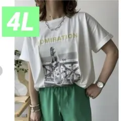 4L新品しまむらmayoさんコラボフォトプリント 半袖Tシャツ ホワイトのサムネイル