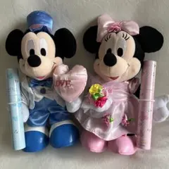 ミッキー&ミニー ウエディングペアドール ぬいぐるみ 電報