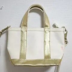 L.L.Bean エルエルビーン　限定ゴールド　ミニトート　ショルダー紐付き