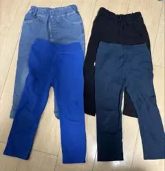 青・黒・デニムのパンツ4本セット