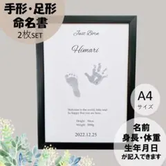 【台紙2枚セット】命名書 手形・足形アート 手形スタンプ 台紙 ニューボーン