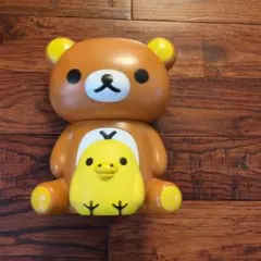 リラックマ 大きな貯金箱 茶色/黄色