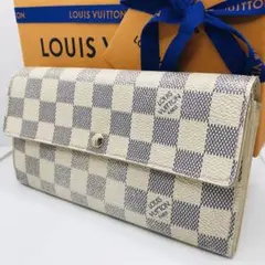 ルイヴィトン✨ダミエ アズール 長財布 ポルトフォイユ サラ 白 ホワイト