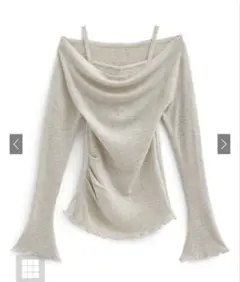 【新品タグ付】レイヤード風オフショルニットトップス[ac2508]