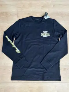 【新品】 DIESEL ディーゼル ロンT HANA ロゴ 黒 イタリア 55