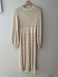 最終値下げレース編みニットワンピース moussy