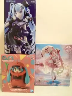 初音ミク フィギュア 3種セット 雪ミク×クロミ シャアザクぐるみ 桜ミク