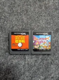 【DS】学習ソフト2本まとめ　まる×まる社会科／　ふしぎ？かがくなぞトレ