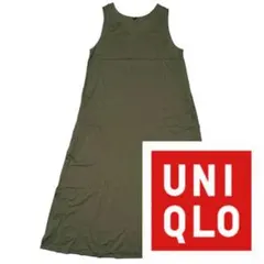 UNIQLO ノースリーブワンピース M オリーブ