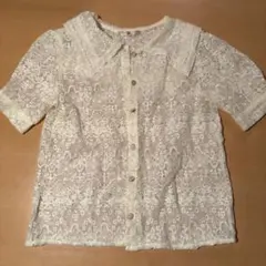 ⭐️ガーリー！レース素材 ホワイト ブラウス 半袖