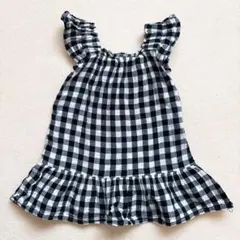 babyGAP ワンピース 黒×白のギンガムチェック柄 90サイズ