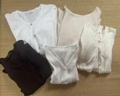 春夏用ボタン付きカーディガン 4点セット　（&白トップスおまけ付）