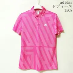 アディダスゴルフレディース ADIDASロゴのプリント柄の半袖ポロシャツ