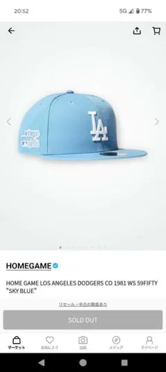HOME GAME LOS ANGELES DODGERS CO ニューエラ