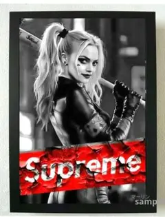 Supreme ハーレイクインHarleyQinn ポスターフレーム付き壁掛けT