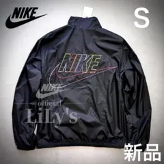 1新品　NIKEウーブンジャケット　Ｓ　ブラック　黒　カラフル　ナイロン
