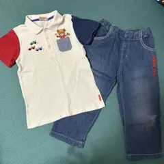 ミキハウスtシャツとハーフパンツ120 飛行機