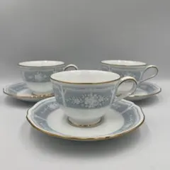 ノリタケ　レースウッドゴールド　カップ&ソーサー3客①