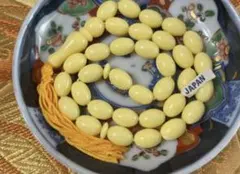 庫存 古董 壓克力珠 黃色 約15×10mm 1串 35個