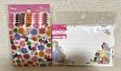 【未開封即日】ジッパーバッグ&レターセット　ディズニー　ミニーマウス　プリンセス