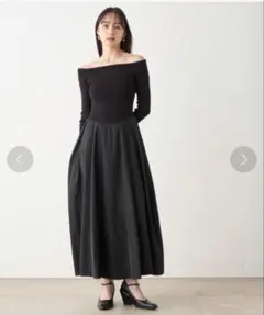 SNIDEL Sustainableオフショルドッキングワンピース