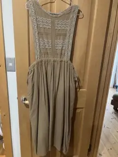 Samantha Mo.2 ベージュ レース装飾 ロングワンピース