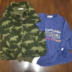 HM 迷彩柄フリースジャケット & Kappa Tシャツ