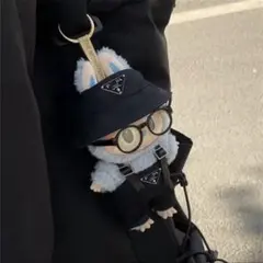 ラブブ 着せ替え オーバーオール 帽子 ブラック 大