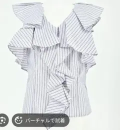新品未使用タグ付き　SNIDEL　フリルブラウス　ストライプのサムネイル