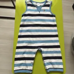 青と白のストライプロンパース☆お値下げ