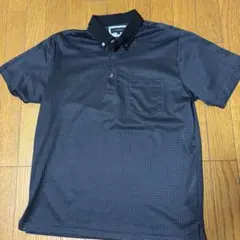 TAKA-Q 黒グレー チェック ポロシャツ Lのサムネイル