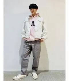 ホワイト デニムジャケット L/XL