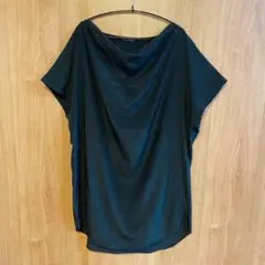 【ユニクロ】UNIQLO 半袖 カットソー チュニック ブラック Lサイズ