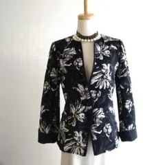 美品 長袖 シャツ 花柄 バラ 金ボタン ジャケット - メルカリ