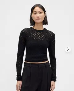 GAP ポインテールセーター ブラック 長袖ニット