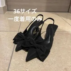 ZARA サテンリボンパンプス　36のサムネイル