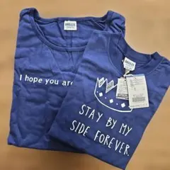 新品未使用 BREEZE 親子セット ネイビーロンT 大人M 子供120