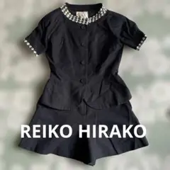 【昭和レトロ】REIKO HIRAKO 黒のショートスリーブセットアップ