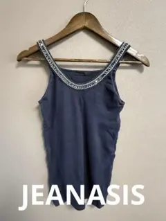 JEANASIS ビジュー付き ネイビー キャミソール